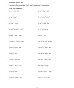 Factoring Polynomials Worksheet PDF - Free Download (PRINTABLE)