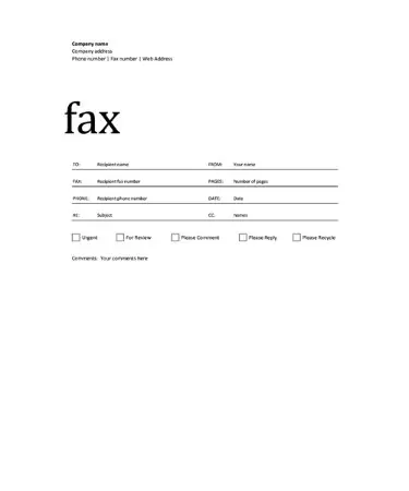 Fax Template PDF​