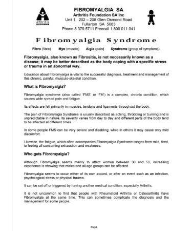 Fibromyalgia Tender Points Chart PDF