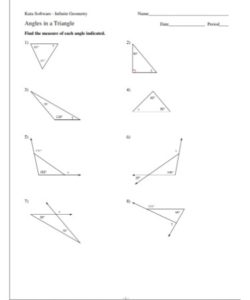 Finding Missing Angles In Triangles Worksheet PDF - (PRINTABLE)