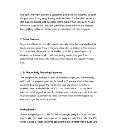 Flat Belly Overnight Template PDF