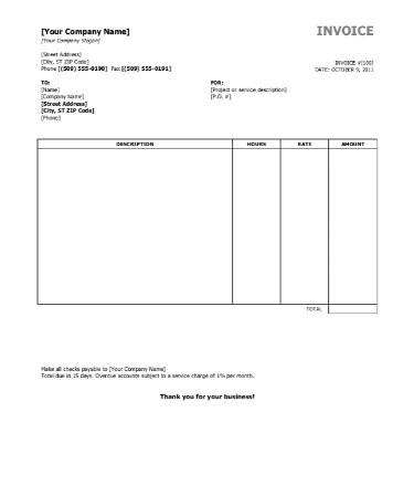 free editable invoice template pdf free download printable