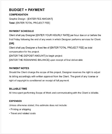 graphic design client contract template