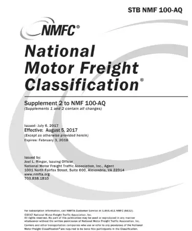 Freight Class Chart