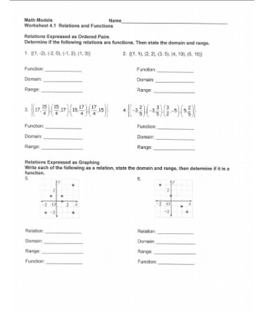 Functions Worksheet PDF