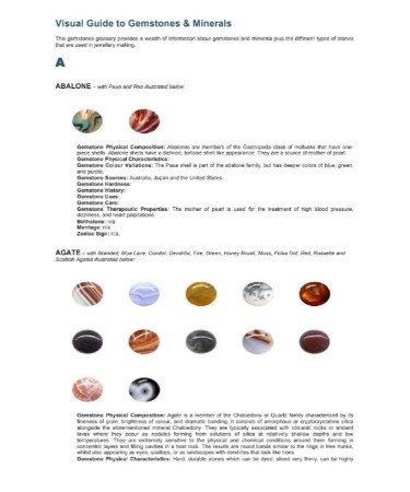 Gemstone Identification Chart PDF