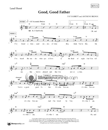 🎻 Good Good Father Piano Sheet Music PDF - Free Download (PRINTABLE)