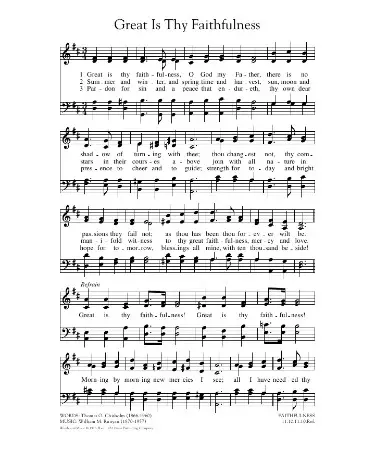 Great Is Thy Faithfulness Sheet Music PDF