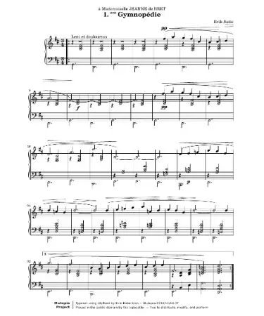 🙅 Gymnopedie No 1 Sheet Music PDF - Free Download (PRINTABLE)