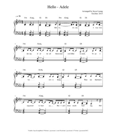 Hello Piano Sheet Music PDF