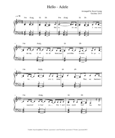 Hello Sheet Music PDF​