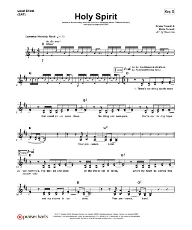 Holy Spirit Sheet Music PDF