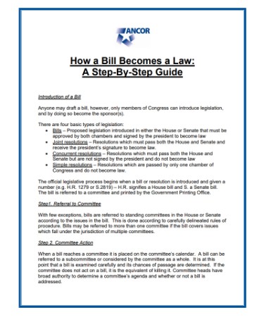 How A Bill Becomes A Law Worksheet PDF