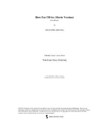 How Far I'll Go Sheet Music PDF