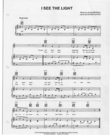 I See The Light Sheet Music PDF