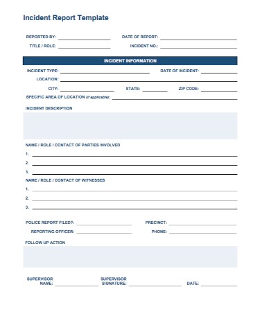 Incident Report Template PDF - Free Download (PRINTABLE)