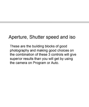 ISO Aperture Shutter Speed Chart PDF