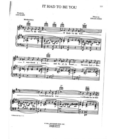 It Had To Be You Sheet Music PDF