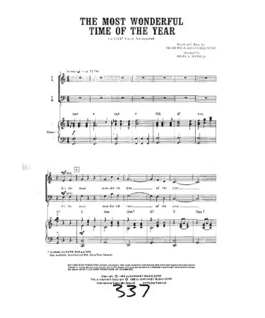 It's The Most Wonderful Time Of The Year Sheet Music PDF