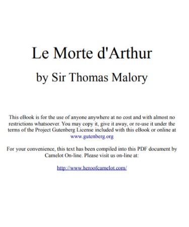 Le Morte D'Arthur PDF