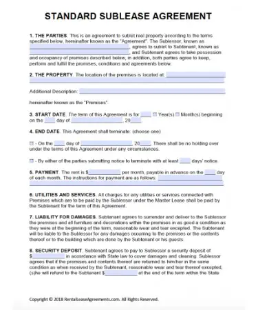 Lease Template PDF