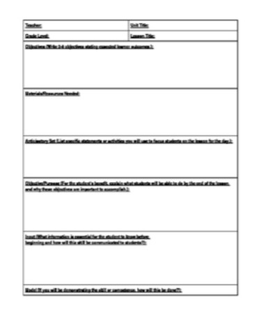 Lesson Plans Template PDF