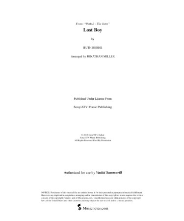 Lost Boy Ruth B Piano Sheet Music PDF