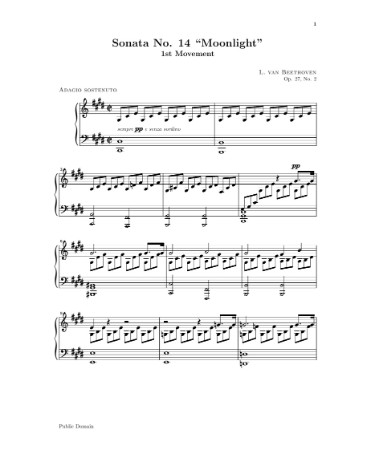 Moonlight Sonata Sheet Music PDF