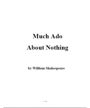 🙅 Much Ado About Nothing PDF - By William Shakespeare (FREE)