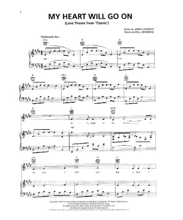 My Heart Will Go On Piano Sheet Music PDF