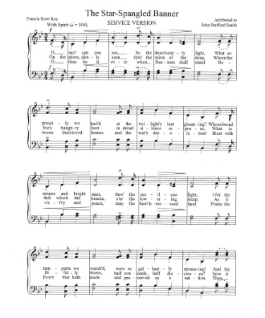 National Anthem Sheet Music PDF