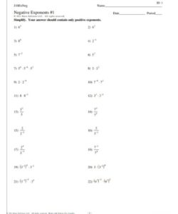 Negative Exponents Worksheet PDF - Free Download (PRINTABLE)