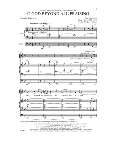 O God Beyond All Praising Sheet Music PDF