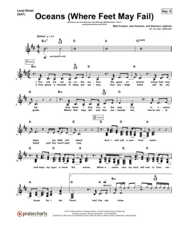 Oceans Sheet Music PDF