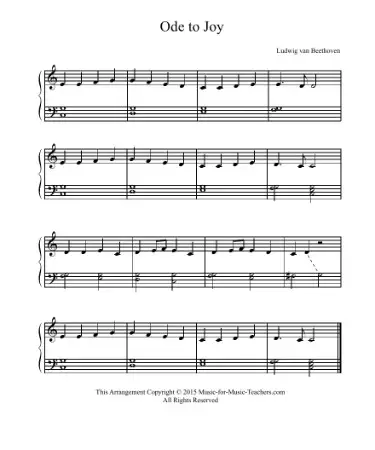 Ode To Joy Piano Sheet Music PDF