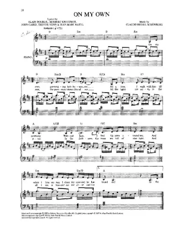 On My Own Sheet Music PDF