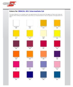 oracal 651 color chart with names