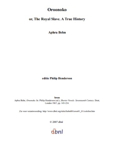 Oroonoko PDF