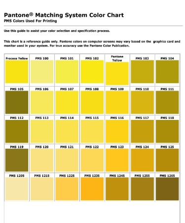 Pantone Color Chart PDF