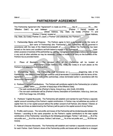 Partnership Agreement Template PDF