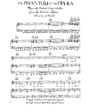 Phantom Of The Opera Sheet Music PDF