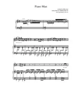 👨 Piano Man Sheet Music PDF - Free Download (PRINTABLE)