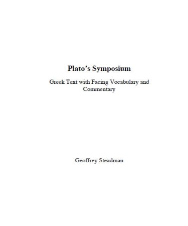 Plato's Symposium PDF