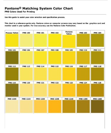 Pms Color Chart​
