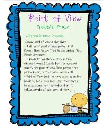 Point Of View Anchor Chart PDF