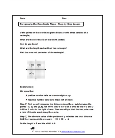 Polygons In The Coordinate Plane Worksheet PDF