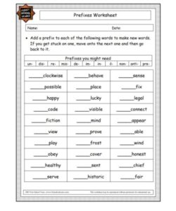 prefixes worksheet pdf free download printable