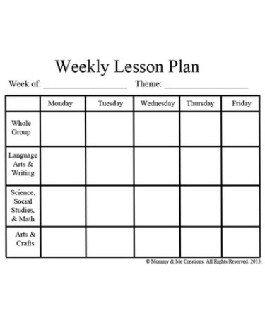 Preschool Lesson Plan Template PDF