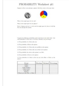 Probability Worksheet PDF - Free Download (PRINTABLE)