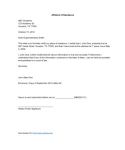💌 Proof Of Residency Letter Template PDF - Free Download (PRINTABLE)